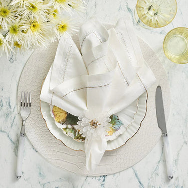Croco Placemats, White, Set of 4