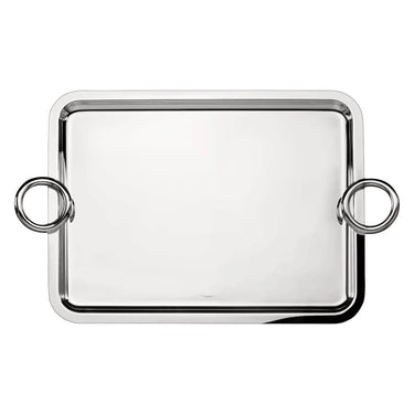 Vertigo Silver-Plated Tray with Handles, Large