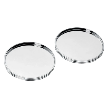 K&T Silver-Plated Coasters, Set of 2