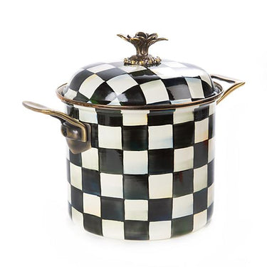 Courtly Check Enamel Stockpot, 7 Qt