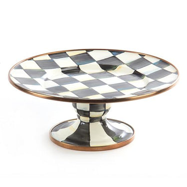 Courtly Check Enamel Pedestal Platter, Mini