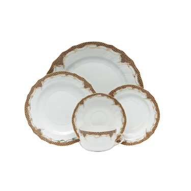 Fish Scale Dinnerware, Brown