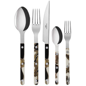 Misette Black Squiggle Flatware Set, 5 Pcs