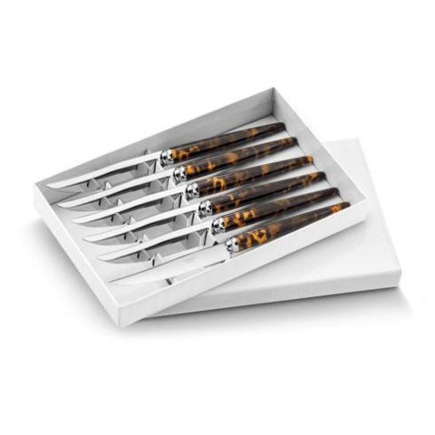 Tang Tortoise Steak Knives, Set of 6