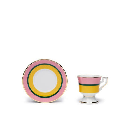 Rainbow Giallo Espresso Cup & Saucer, Set of 2