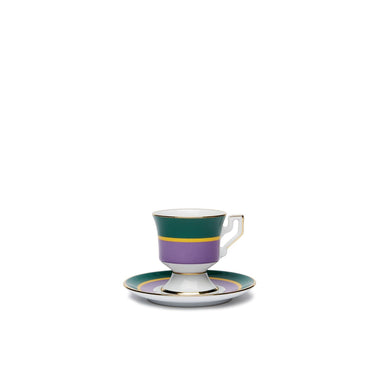 Rainbow Viola Espresso Cup & Saucer, Set of 2, Rainbow Viola