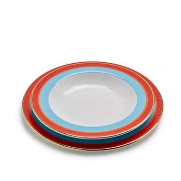 Rainbow Azzurro Soup & Dinner Plate Set, Rainbow Azzurro