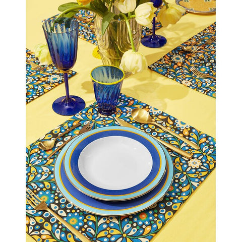 Rainbow Blu Soup & Dinner Plate Set, Rainbow Blu