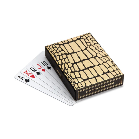 Crocodile Box with Playing Cards, 2 Decks