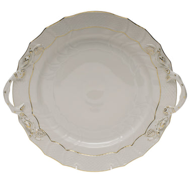 Golden Edge Round Chop Plate with Handles