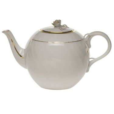 Golden Edge Teapot with Rose