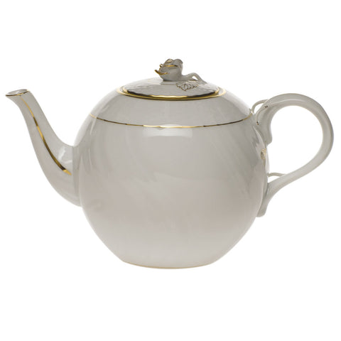 Golden Edge Teapot with Rose