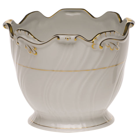 Golden Edge Ribbed Cachepot