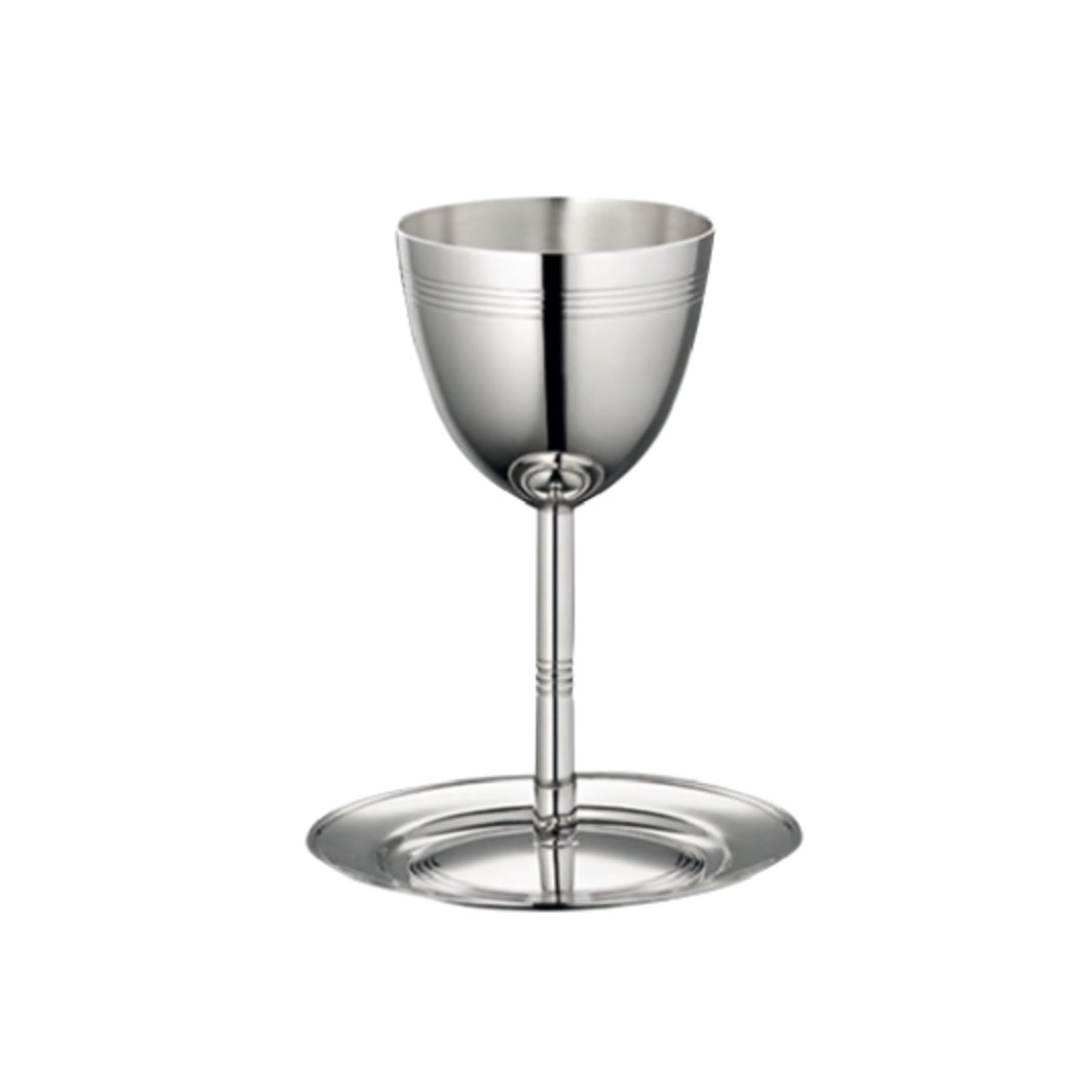 Christofle Silver-Plated Kiddush Cup and Saucer