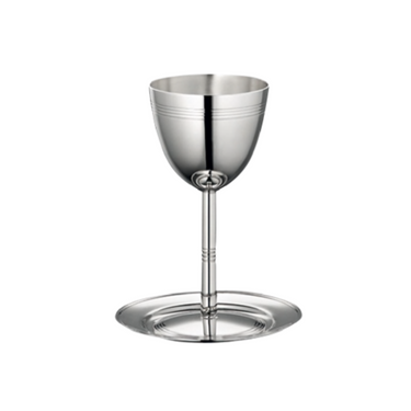 Silver-Plated Kiddush Cup and Saucer