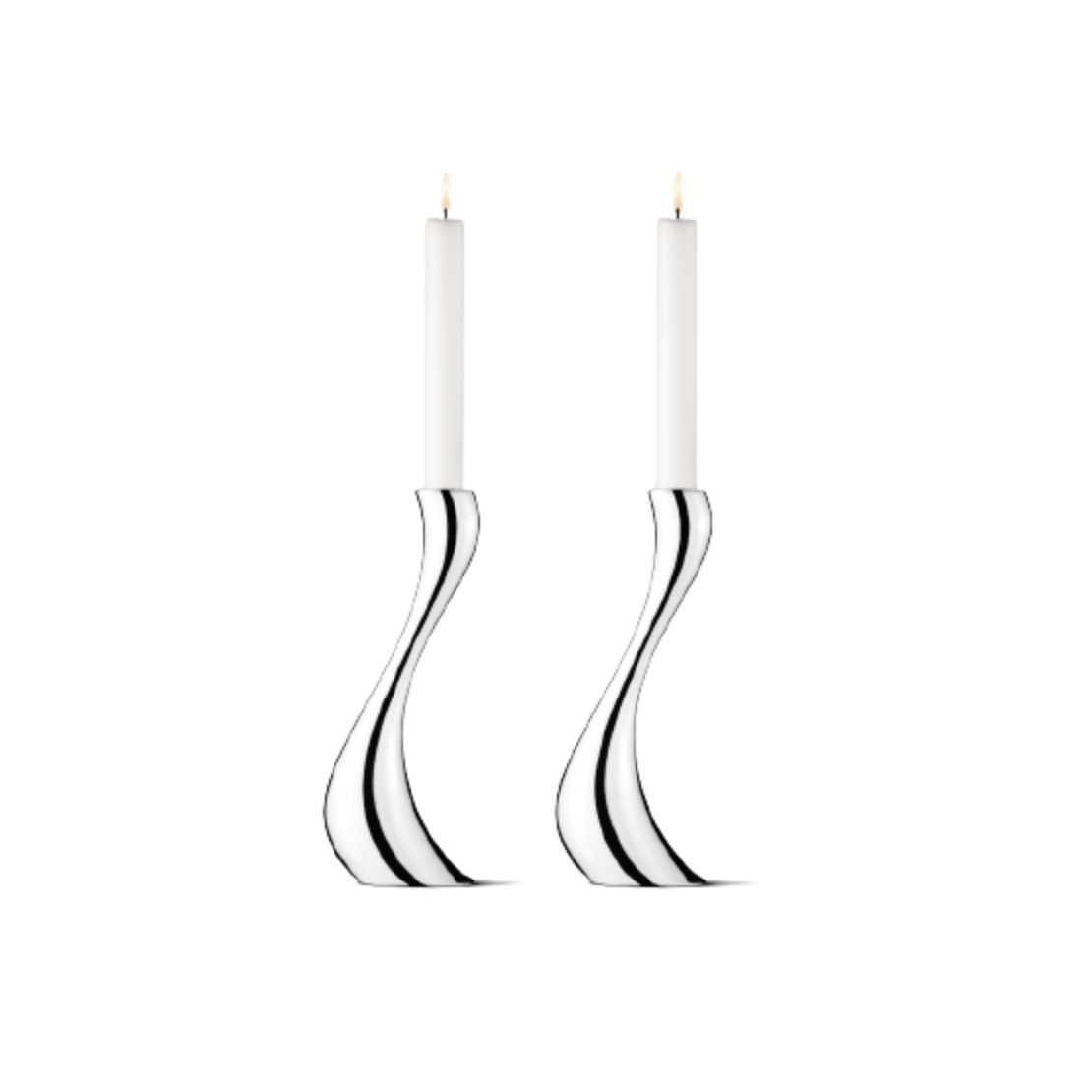 Georg Jensen Cobra Candle Holder, Large, Set of 2