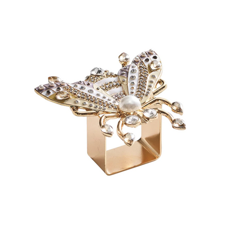 Glam Fly Napkin Ring, Set of 4