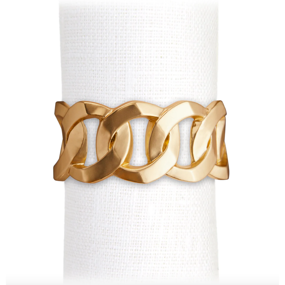 Cuban Link Napkin Rings, Set of 4