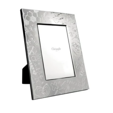 Graffiti Silver-Plated Picture Frame, 5 x 7"