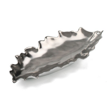Oak Platinum Leaf Dish, 13.5"