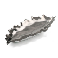 Oak Platinum Leaf Dish, 13.5