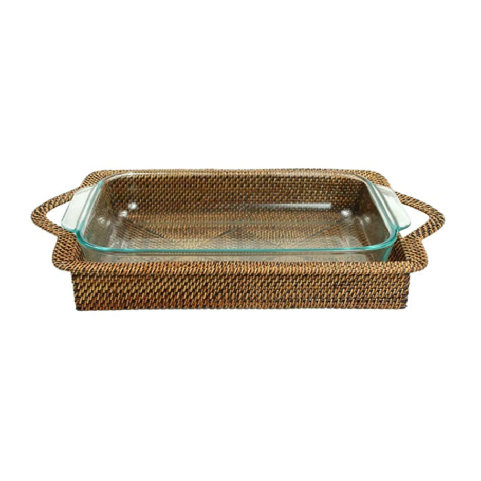 Basket with Glass Bakeware, 3 Qt