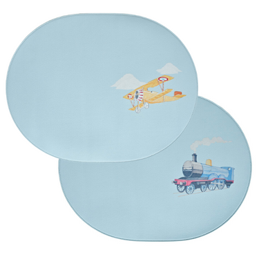 VINTAGE TRANSPORT Reversible Faux Leather Placemat