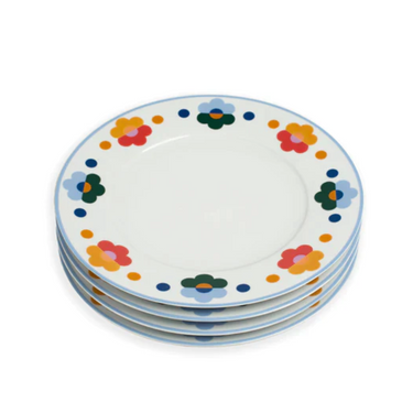 Floral Dinner Plates, Set of 4