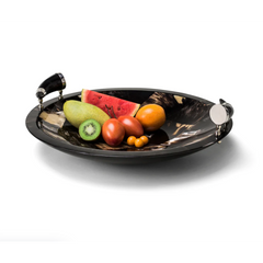 Horn Veneer Round Platter, 20