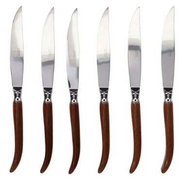 Orio Wood Steak Knives, Set of 6
