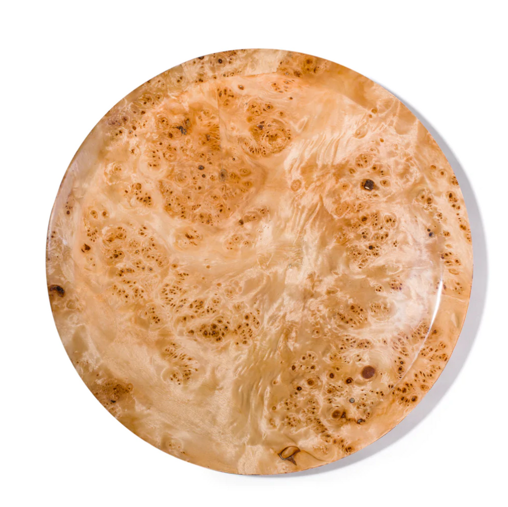 Burl Veneer Round Centerpiece