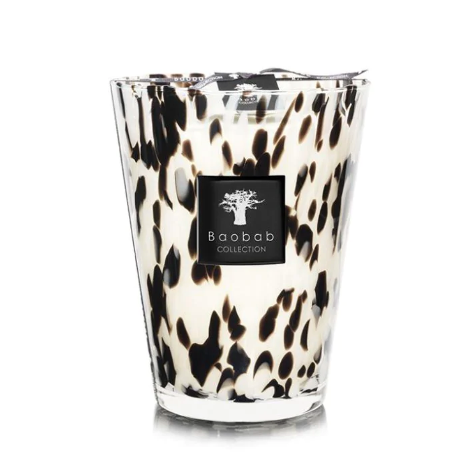 Pearls Black Candle, MAX 24, 9.45"