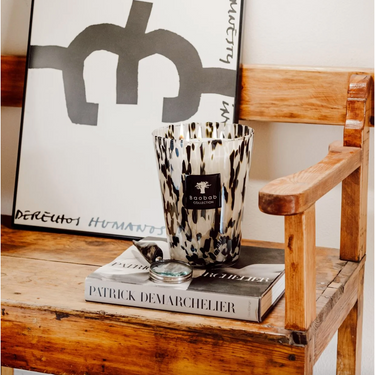 Pearls Black Candle, MAX 24, 9.45"