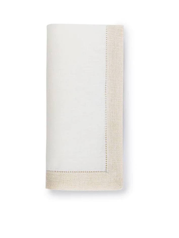 Filetto Napkins, White/Gold, Set of 4
