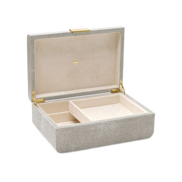 Modern Shagreen Jewelry Box, Large