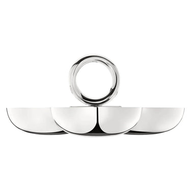 Vertigo Silver-Plated Three Bowl Snack & Trinket Server, Small
