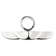 Vertigo Silver-Plated Three Bowl Snack & Trinket Server, Small