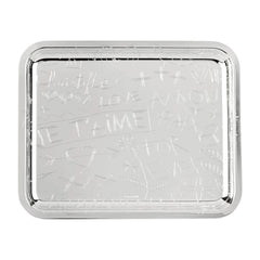 Graffiti Silver-Plated Rectangular Tray, Small