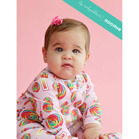 Pink Lollipops Zippered Footie (0-3 Months)