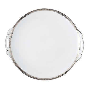 Athena Platinum Cake Plate with Handles, 11"