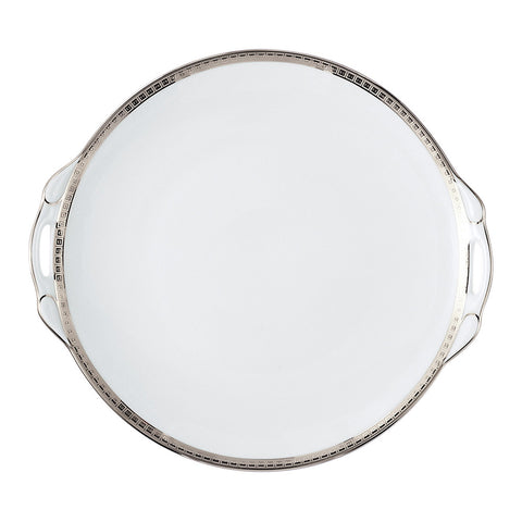 Athena Platinum Cake Plate with Handles, 11