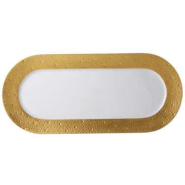 Ecume Gold Rectangular Cake Platter, 15"