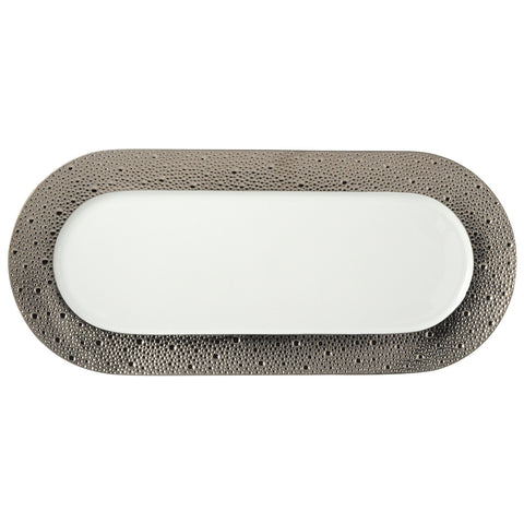 Ecume Platinum Rectangular Cake Platter, 15