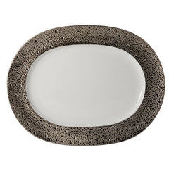 Ecume Platinum Oval Platter, 13.8
