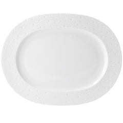 Ecume White Oval Platter, 17