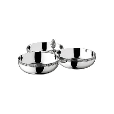 Malmaison Silver-Plated Three Bowl Condiment & Snack Dish