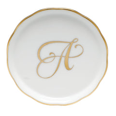 Herend Gold Monogram Coaster