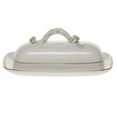 Golden Edge Butter Dish with Branch