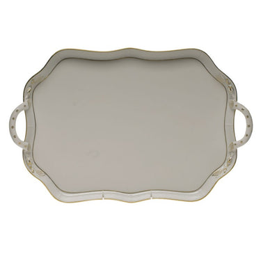 Golden Edge Rectangular Tray with Branches
