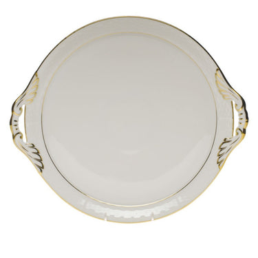 Golden Edge Round Tray with Handles